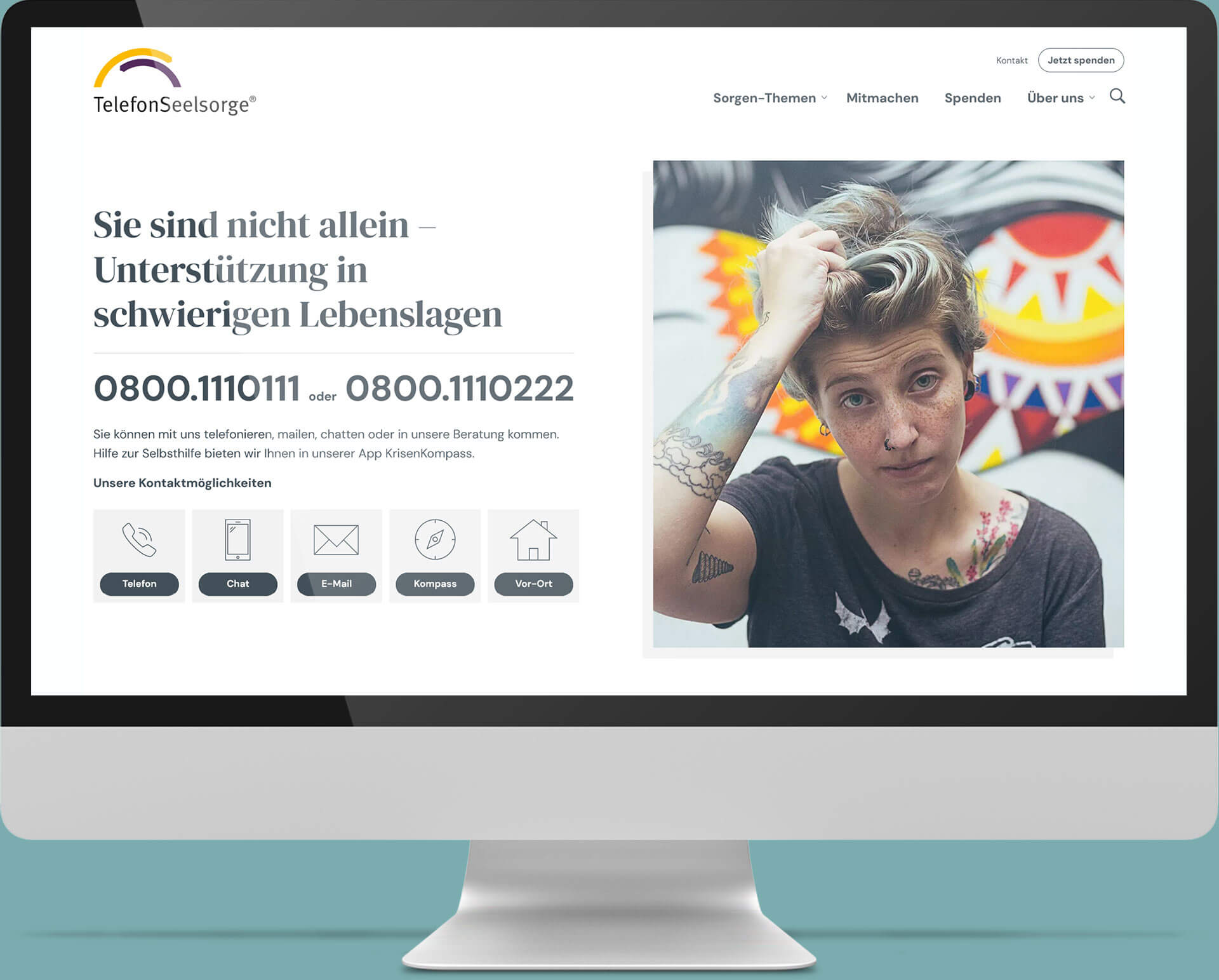 Telefonseelsorge Relaunch Deutschland WordPress Desktop